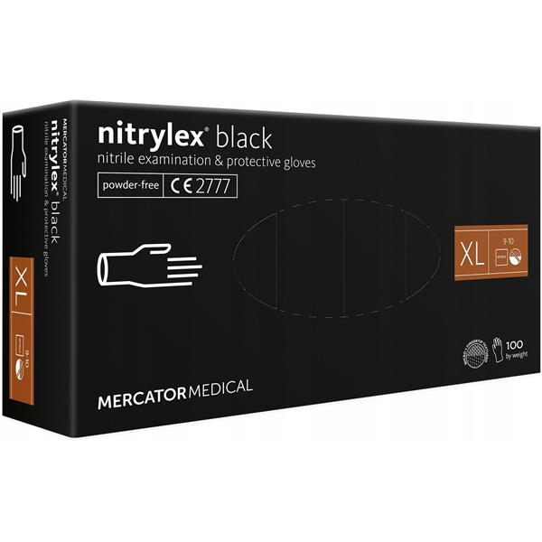 Rękawice Nitrylowe Czarne Mercator Nitrylex Basic