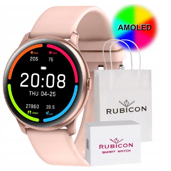 Smartwatch Rubicon Rnce61 Różowy Amoled