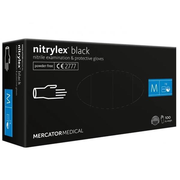 Rękawice Nitrylowe Czarne Mercator Nitrylex Basic